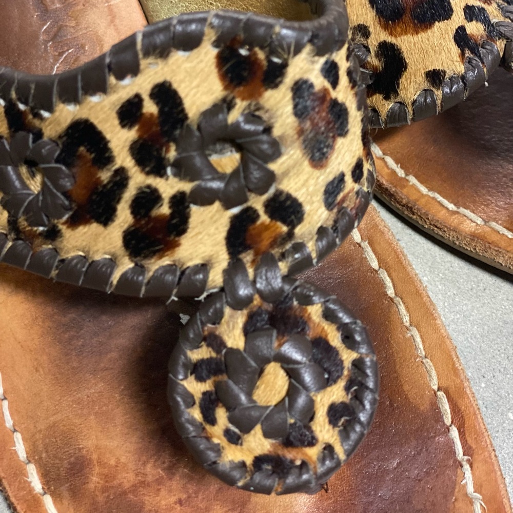Jack Rogers furry leopard print sandal size 10M. - Picture 3 of 7